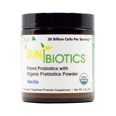 SunBiotics Organic Probiotic with Prebiotics Powder - Vanilla, 2 oz, Windy City Organics