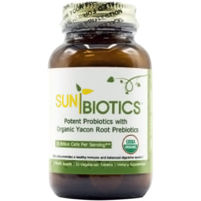 SunBiotics Organic Probiotic with Prebiotics - Vanilla, 30 Vegetarian Tablets, Windy City Organics