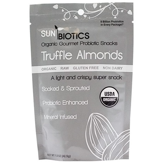 SunBiotics Truffle Almonds, Organic Gourmet Probiotic Snacks, 1.5 oz, Windy City Organics