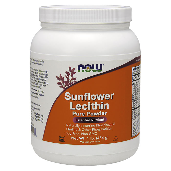 Sunflower Lecithin Pure Powder, 1 lb, NOW Foods