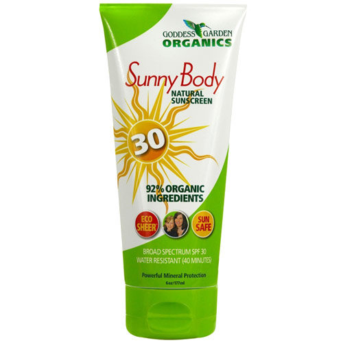 Sunny Body Natural Sunscreen SPF 30, 6 oz, Goddess Garden