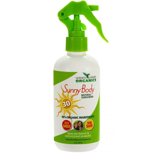 Sunny Body Natural Sunscreen Spray SPF 30, 8 oz, Goddess Garden