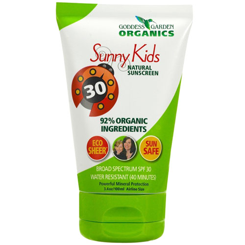 Sunny Kids Natural Sunscreen SPF 30, 3.4 oz, Goddess Garden