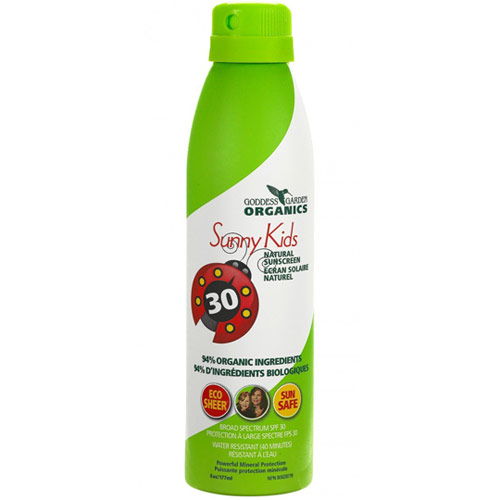 Sunny Kids Natural Sunscreen Continuous Spray SPF 30, 6 oz, Goddess Garden