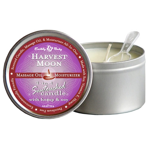 3-in-1 Suntouched Massage Candle with Hemp & Soy, Harvest Moon, 6.8 oz, Earthly Body