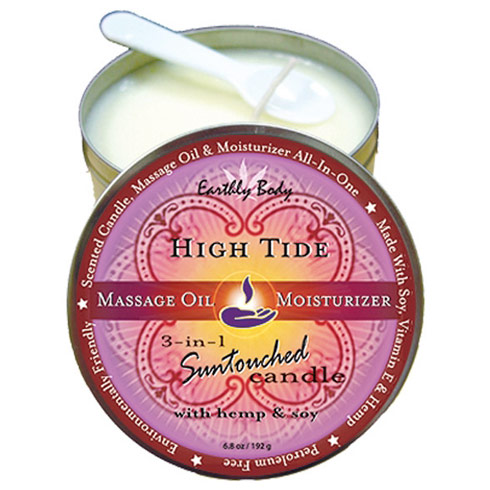 3-in-1 Suntouched Massage Candle with Hemp & Soy, High Tide, 6.8 oz, Earthly Body