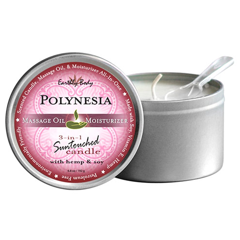 3-in-1 Suntouched Massage Candle with Hemp & Soy, Polynesia, 6.8 oz, Earthly Body