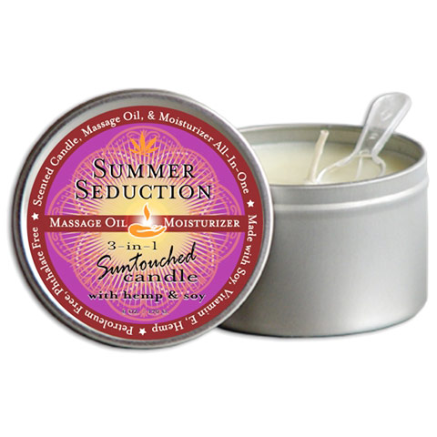 3-in-1 Suntouched Massage Candle with Hemp & Soy, Summer Seduction, 6 oz, Earthly Body