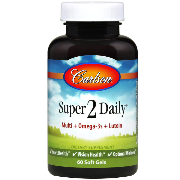 Super 2 Daily, Multiple Vitamins Iron-Free 360 softgels (180 softgels x 2), Carlson Labs