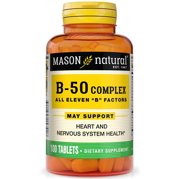 Super B-50 Complex, 100 Tablets, Mason Natural