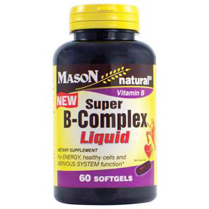 Super B-Complex Liquid, 60 Softgels, Mason Natural