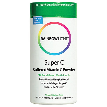 Rainbow Light Super C Powder, Buffered Vitamin C Food-Based, 4 oz, Rainbow Light