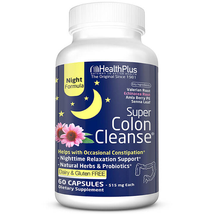 Super Colon Cleanse Night Formula, 60 Capsules, Health Plus Inc.
