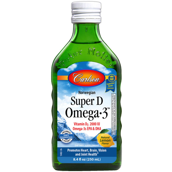 Super D Omega-3 Liquid, 250 ml, Carlson Labs