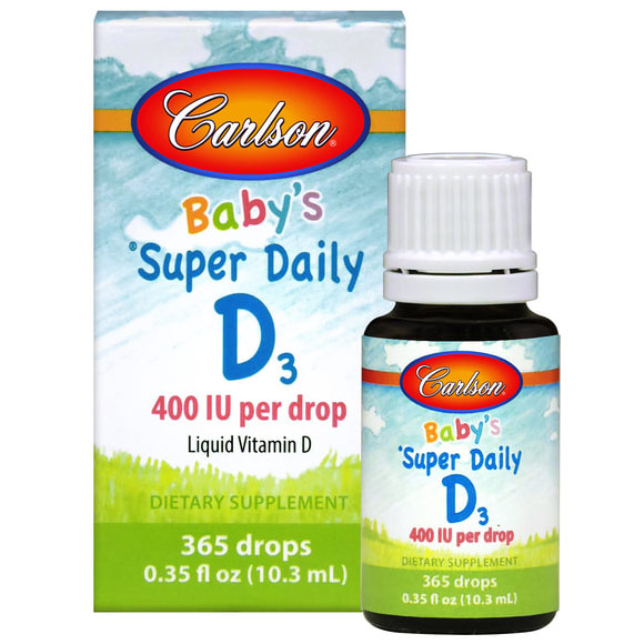 Babys Super Daily D3 400 IU, Liquid Vitamin D, 0.35 oz (10.3 ml), Carlson Labs