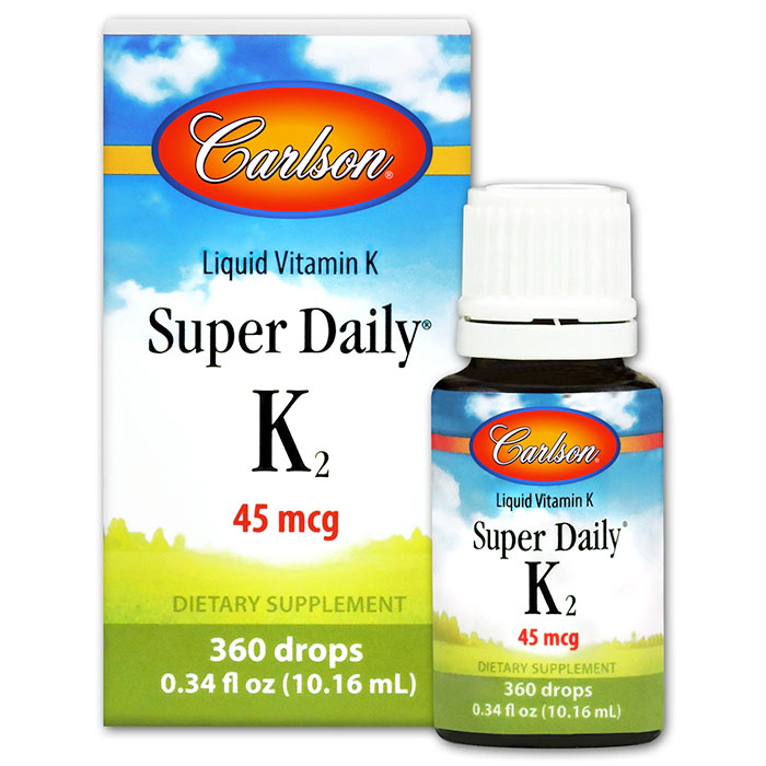 Super Daily K2, Liquid Vitamin K (360 Drops), 0.34 oz (10.16 ml), Carlson Labs