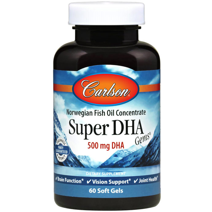 Super DHA Gems (Super-DHA 500 mg), 180 Softgels, Carlson Labs