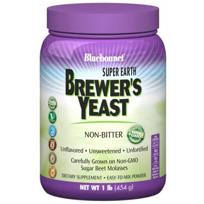 Super Earth Brewers Yeast Powder, Unflavored, 1 lb, Bluebonnet Nutrition
