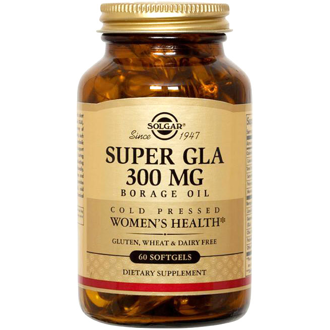 Super GLA 300 mg, Borage Oil, 60 Softgels, Solgar