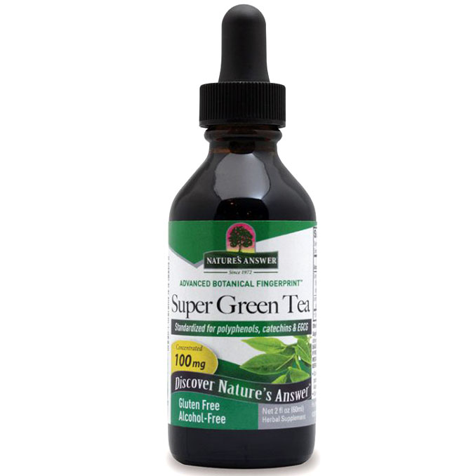 Super Green Tea Extract Liquid High Potency, Alcohol-Free, 2 oz, Natures Answer