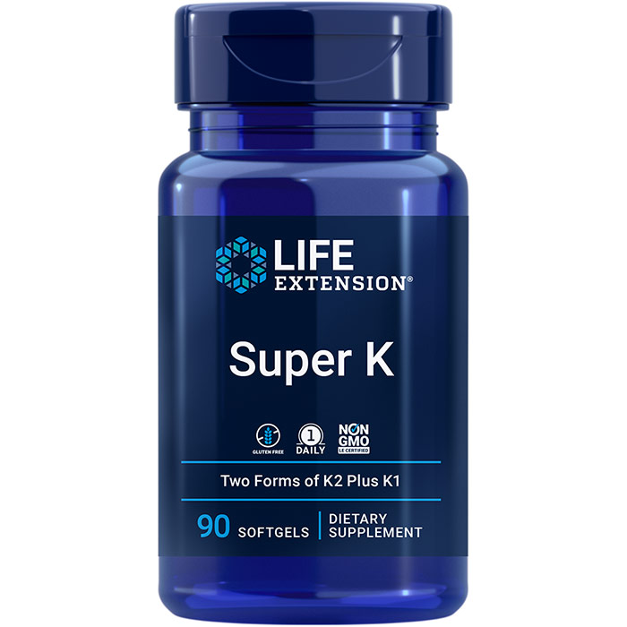 Super K with Advanced K2 Complex, 90 Softgels, Life Extension