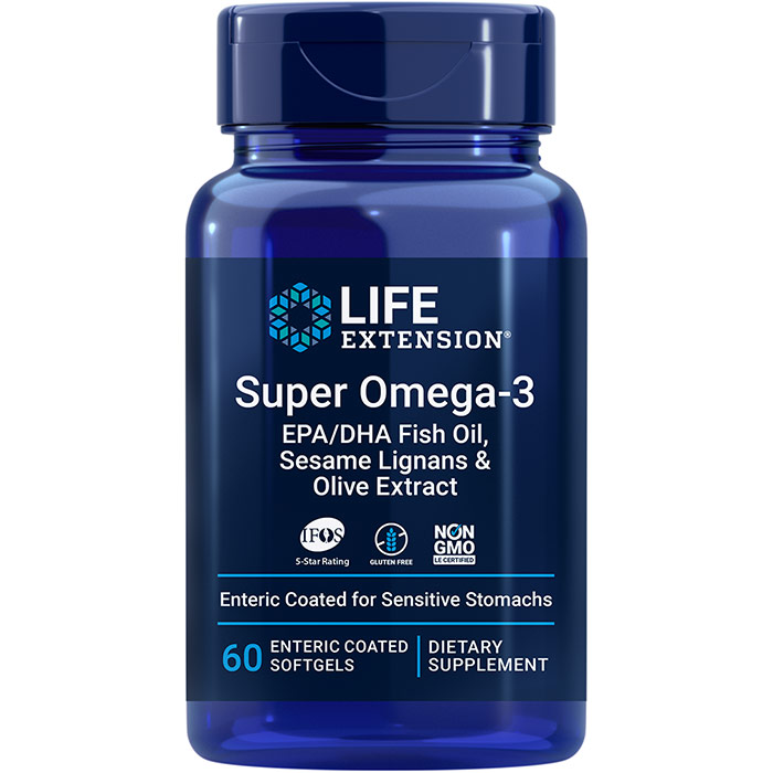 Super Omega-3, Fish Oil Concentrate Blend, 60 Softgels, Life Extension
