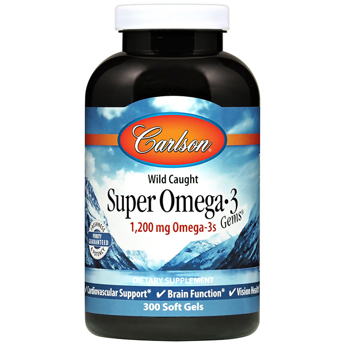 Super Omega-3 Gems Fish Oil, 300 Softgels, Carlson Labs