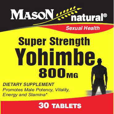 Super Strength Yohimbe 800 mg, 30 Tablets, Mason Natural