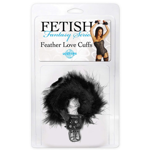 Fetish Fantasy Series Feather Love Cuffs, Black, Pipedream Products