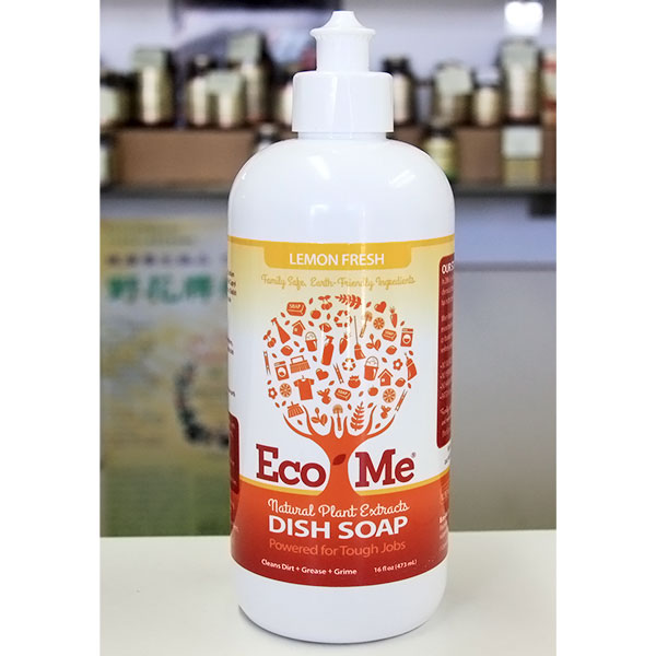 Eco-Me Dish Soap Liquid Lemon Fresh, Natural Plant Extracts, 16 oz