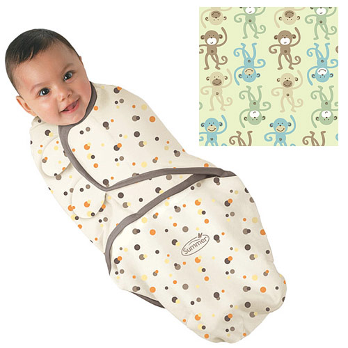 Summer Infant Baby Products SwaddleMe Cotton Adjustable Infant Wrap Blanket, Moneky Fun, Summer Infant Baby Products
