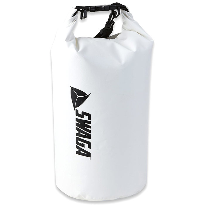 Swaga Dry Sack Waterproof Sports Bag, White, 10L