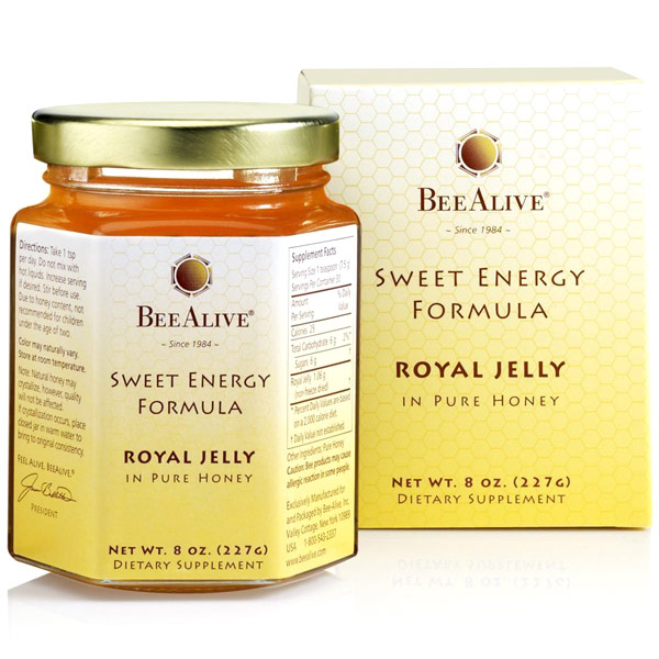 BeeAlive Sweet Energy Formula, Royal Jelly in Pure Honey, 8 oz, Bee Alive