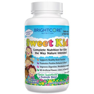 Brightcore Nutrition Sweet Kid Nutritional Formula, Green Superfoods & Probiotic Blend, 120 Capsules, Brightcore Nutrition