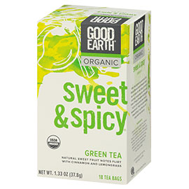 Sweet & Spicy Organic Green Tea, 18 Tea Bags, Good Earth Tea