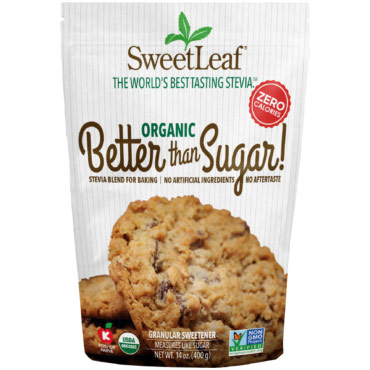 SweetLeaf Better Than Sugar Stevia Sweetener, Organic Granular, 14 oz, Wisdom Natural Brands
