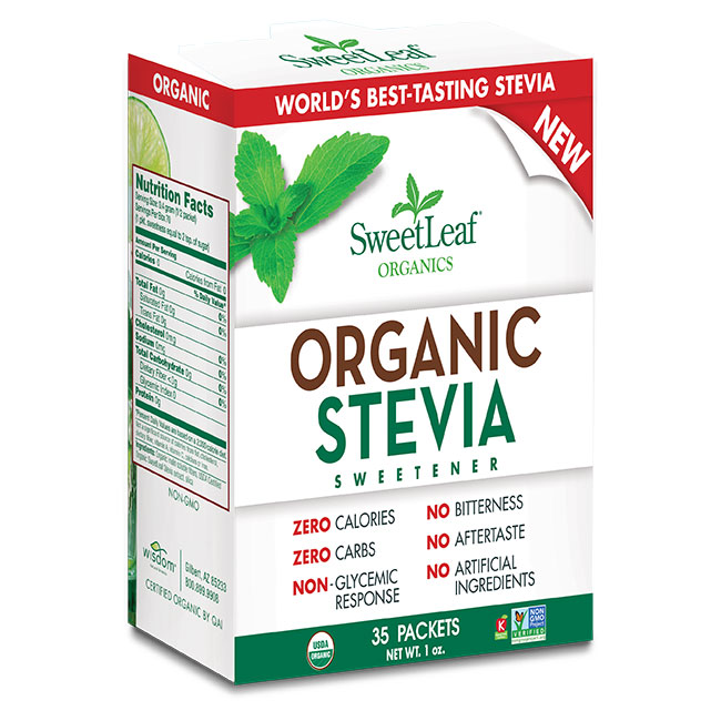 SweetLeaf Organic Stevia Sweetener Packets, 35 ct, Wisdom Natural Brands
