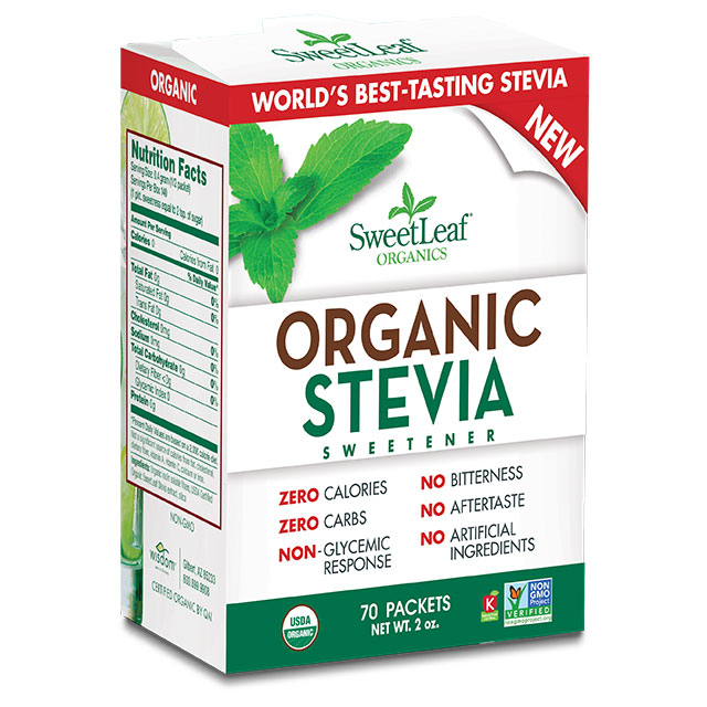 SweetLeaf Organic Stevia Sweetener Packets, 70 ct, Wisdom Natural Brands