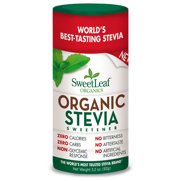 SweetLeaf Organic Stevia Sweetener Powder Shaker, 92 g, Wisdom Natural Brands