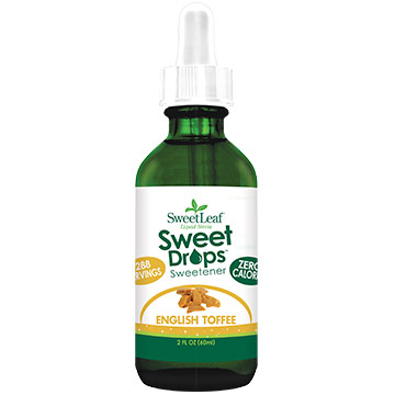SweetLeaf Sweet Drops Liquid Stevia, Flavored Stevia Sweetener, English Toffee, 2 oz, Wisdom Natural Brands
