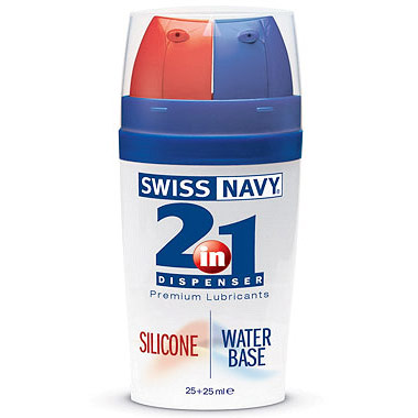 Swiss Navy 2-in-1 Dispenser, Silicone & Water Based Premium Lubricants, 25+25 ml, MD Science Lab