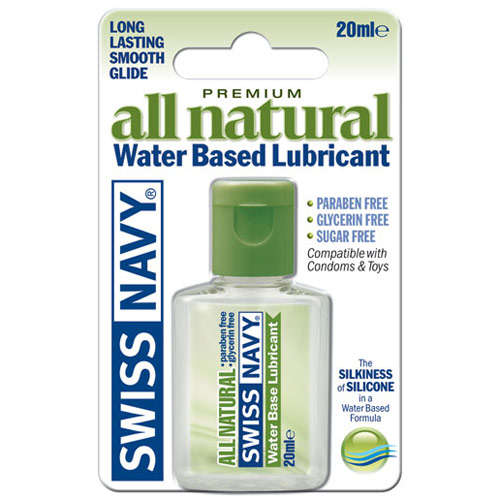 MD Science Lab Swiss Navy Carded J-Hook Mini Water Based Lube, All Natural, 20 ml, MD Science Lab