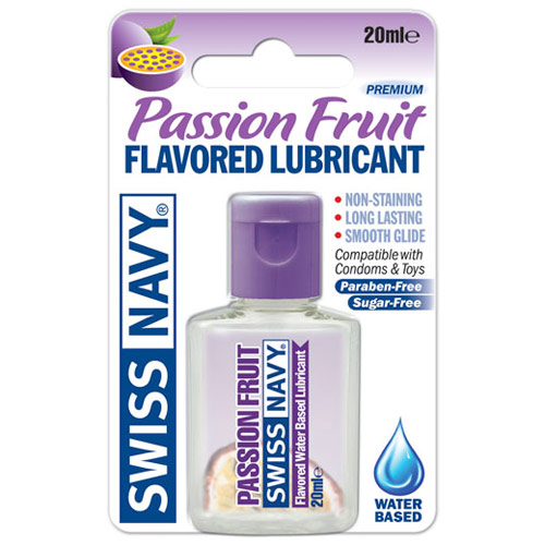 Swiss Navy Carded J-Hook Mini Flavored Lube, Passion Fruit, 20 ml, MD Science Lab