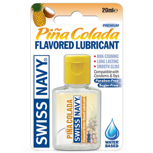 Swiss Navy Carded J-Hook Mini Flavored Lube, Pina Colada, 20 ml, MD Science Lab