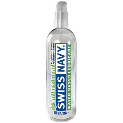 MD Science Lab Swiss Navy Water Based Lubricant, All Natural, 16 oz, MD Science Lab