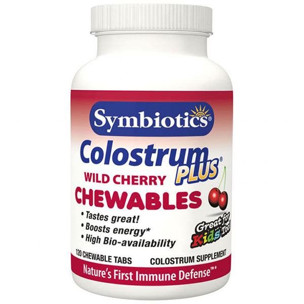 Symbiotics Colostrum Plus Chewables - Wild Cherry, 120 Chewable Tablets