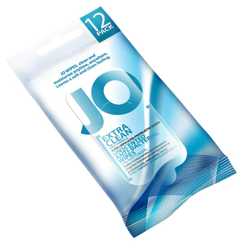 System JO JO Anti-Bacterial Wipes with Moisturizers, Extra Clean, 12 Pack, System JO