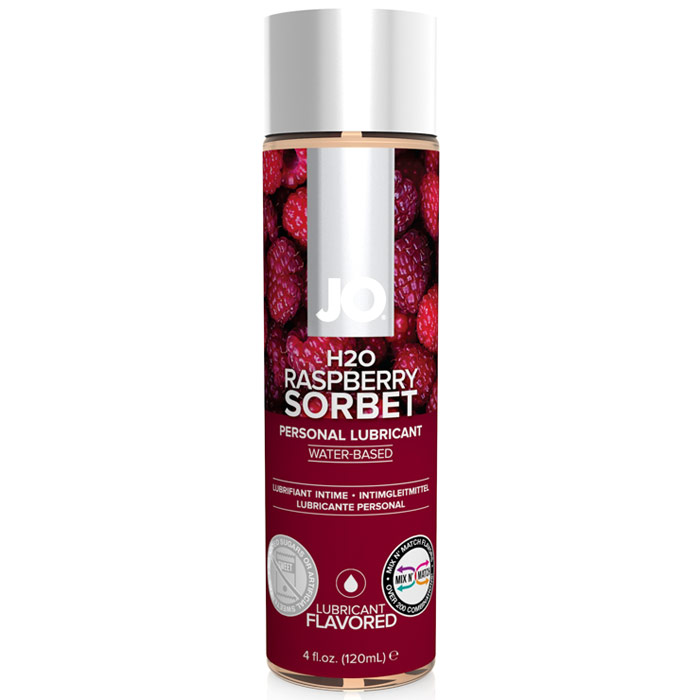 JO H2O Flavored Lubricant, Water Based, Raspberry Sorbet, 4 oz, System JO