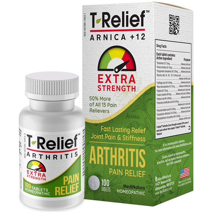 T-Relief Arthritis Pain Relief Tablets, 100 Tablets, MediNatura