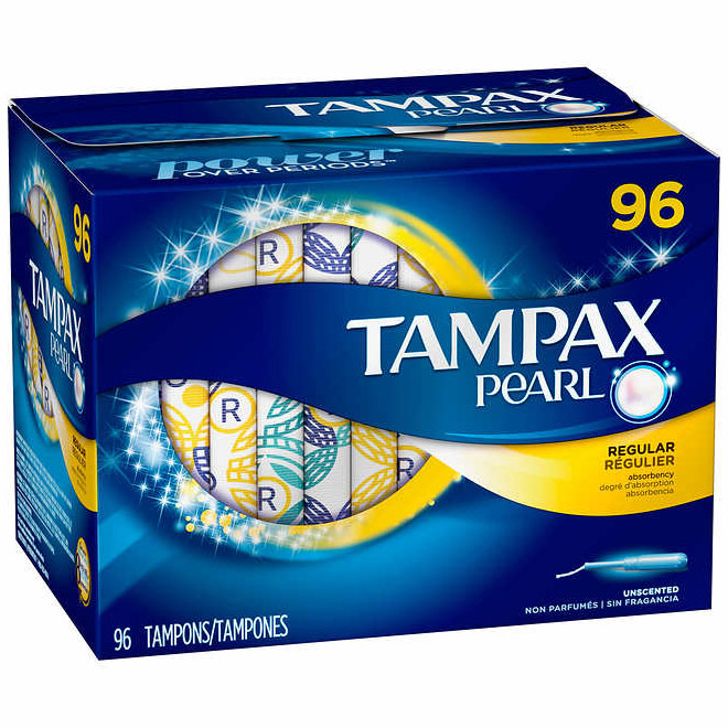 Tampax Pearl Tampons, Unscented, 96 ct